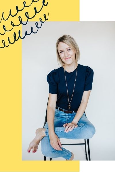 Jessica Penner sitting on on chair, looking at the camera